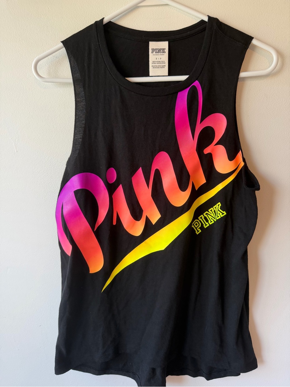 PINK Victoria’s Secret Black Sunset Ombre Tank Top S